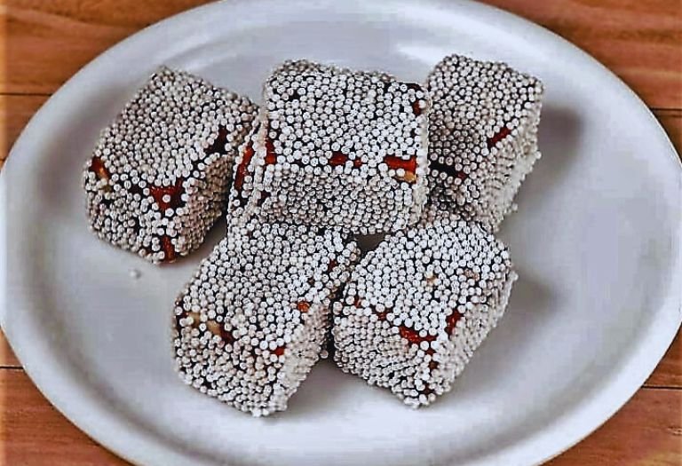 Bal Mithai sweet form uttarakhand with sugar pearls